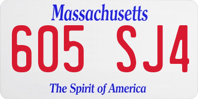 MA license plate 605SJ4