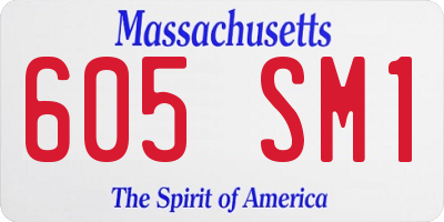 MA license plate 605SM1