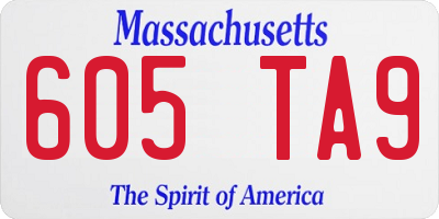 MA license plate 605TA9