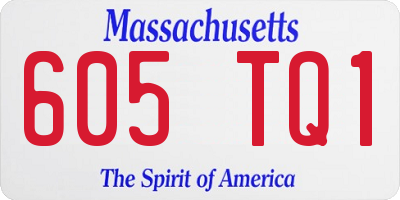 MA license plate 605TQ1