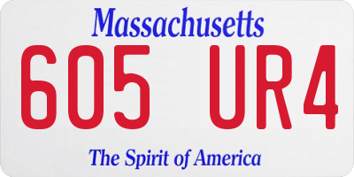 MA license plate 605UR4