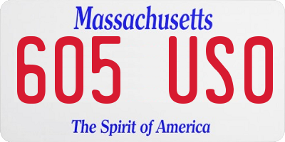 MA license plate 605US0