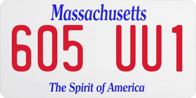 MA license plate 605UU1