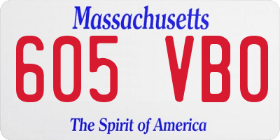 MA license plate 605VB0