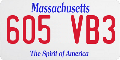 MA license plate 605VB3