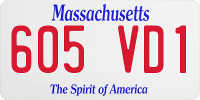 MA license plate 605VD1