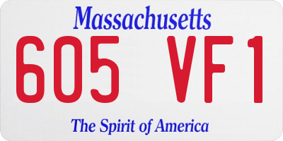 MA license plate 605VF1