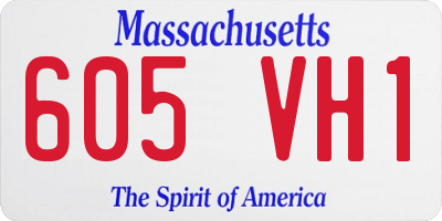 MA license plate 605VH1