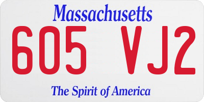 MA license plate 605VJ2
