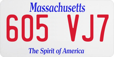 MA license plate 605VJ7