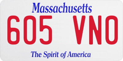 MA license plate 605VN0