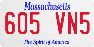 MA license plate 605VN5
