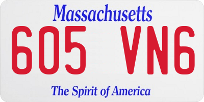 MA license plate 605VN6