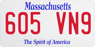 MA license plate 605VN9