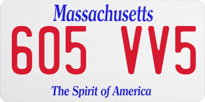 MA license plate 605VV5