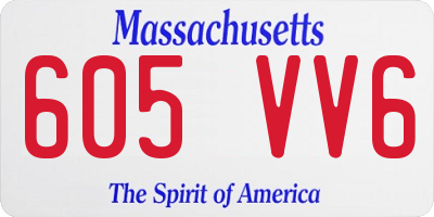 MA license plate 605VV6