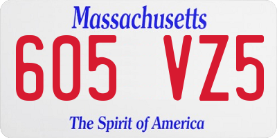 MA license plate 605VZ5