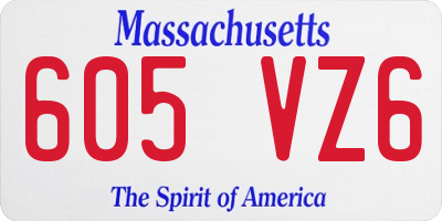 MA license plate 605VZ6