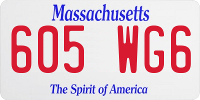 MA license plate 605WG6