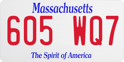 MA license plate 605WQ7
