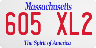 MA license plate 605XL2