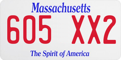 MA license plate 605XX2