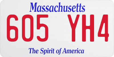 MA license plate 605YH4