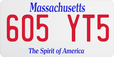 MA license plate 605YT5