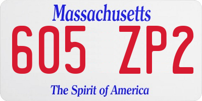 MA license plate 605ZP2