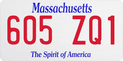 MA license plate 605ZQ1