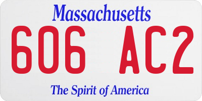 MA license plate 606AC2