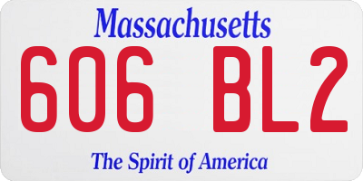 MA license plate 606BL2