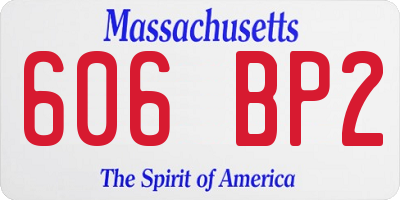 MA license plate 606BP2