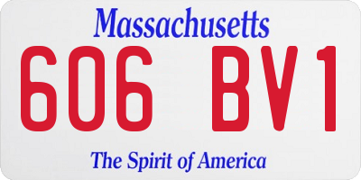 MA license plate 606BV1