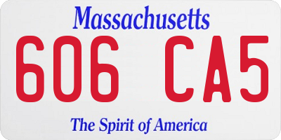 MA license plate 606CA5