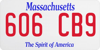 MA license plate 606CB9