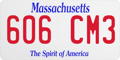 MA license plate 606CM3