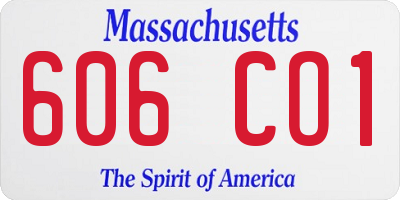 MA license plate 606CO1