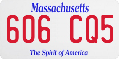 MA license plate 606CQ5
