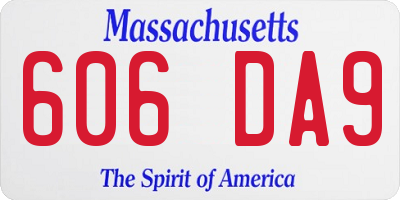 MA license plate 606DA9