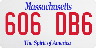 MA license plate 606DB6