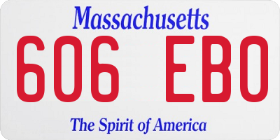 MA license plate 606EB0