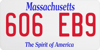 MA license plate 606EB9