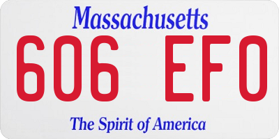 MA license plate 606EF0