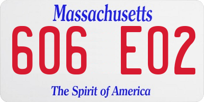 MA license plate 606EO2