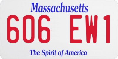 MA license plate 606EW1