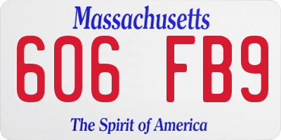MA license plate 606FB9