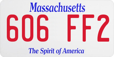 MA license plate 606FF2