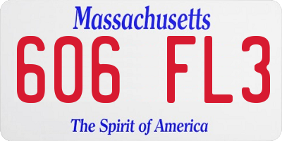 MA license plate 606FL3