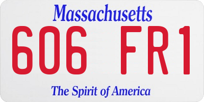 MA license plate 606FR1
